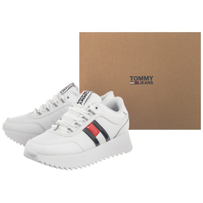 high cleated tommy jeans sneaker en0en00948 white ybr