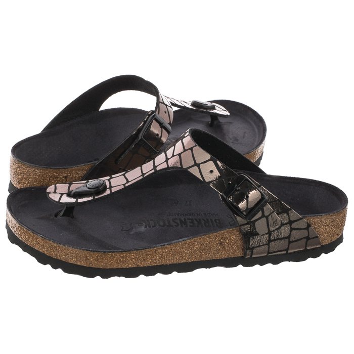 birkenstock gizeh gator gleam black