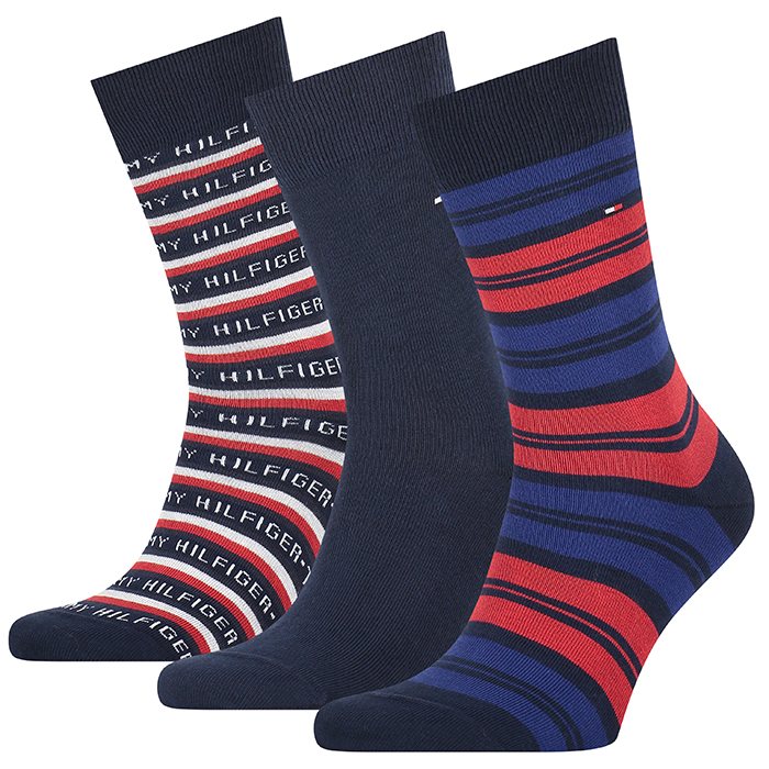Skarpety 3 pary Tommy Hilfiger Men Sock 3P Giftbox Tom Navy 701210901 001 039 w ButSklep.pl