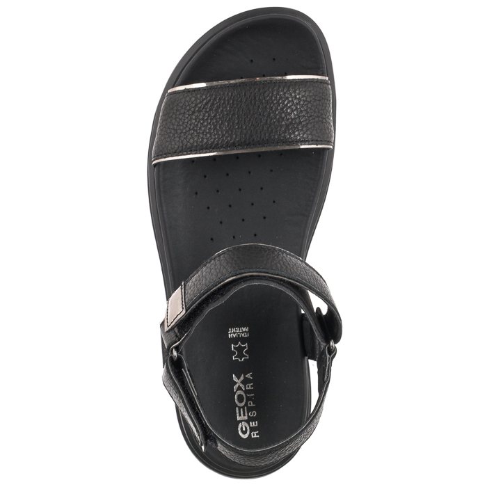 Geox D Xand 2.1s C – Sandalia Deslizante Para Niña Con Suela De Caucho, Parte Superior De Cuero Y Transpirable