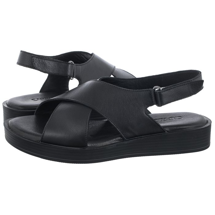 Sandali Piatti Donna CAPRICE 9-9-28705-20 – Vera Pelle, Chiusura Velcro, Larghezza G, Tacco 4cm