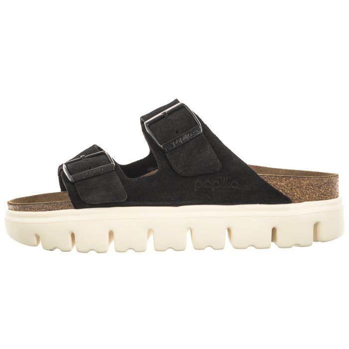 Papillio By Birkenstock Arizona Platform: Sandali Chunky In Pelle Scamosciata Nera (Tacco 2,5 Cm)