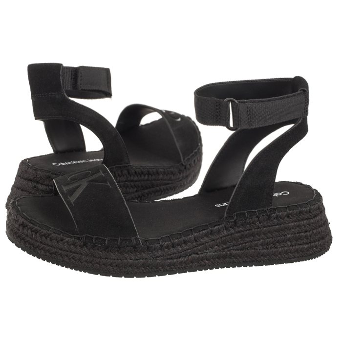 Sandały Calvin Klein Sporty Wedge Rope Su Con Black YW0YW00977 BDS w ...