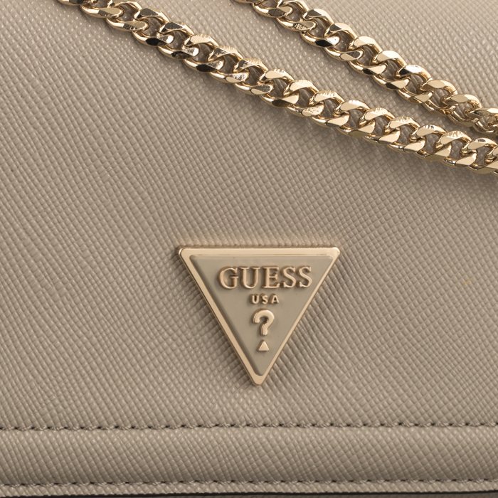 GUESS Zamira Convertible Xbody Flap Bag – Schicke Schultertasche In Dark Taupe, Verstellbar, Aus Polyurethan