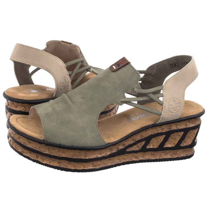 Sandały Rieker Zielone 68175-52 Green w ButSklep.pl