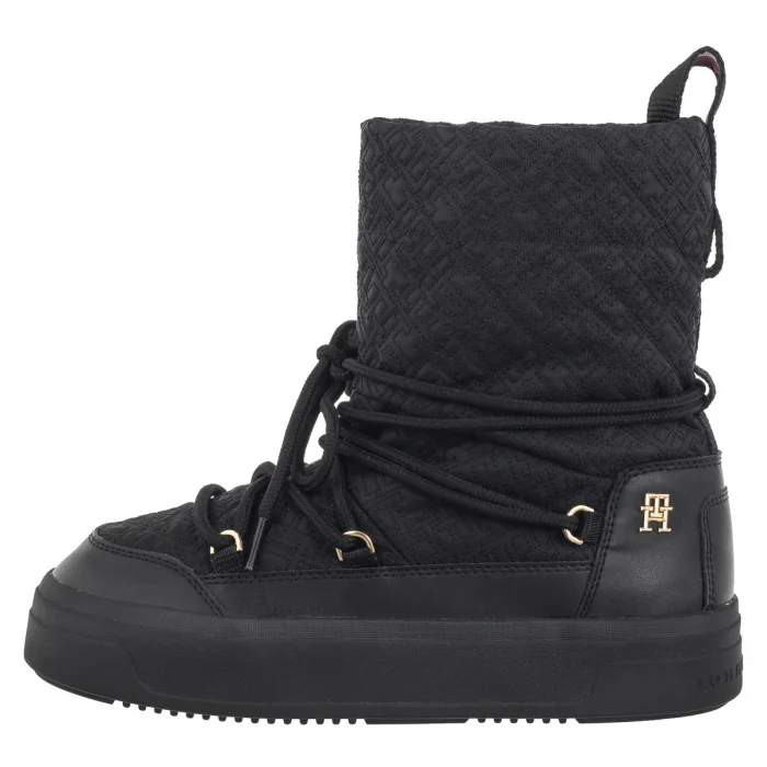 Śniegowce Tommy Hilfiger Lace-Up Monogram Snowboot Black FW0FW08430 BDS – zdjęcie 2