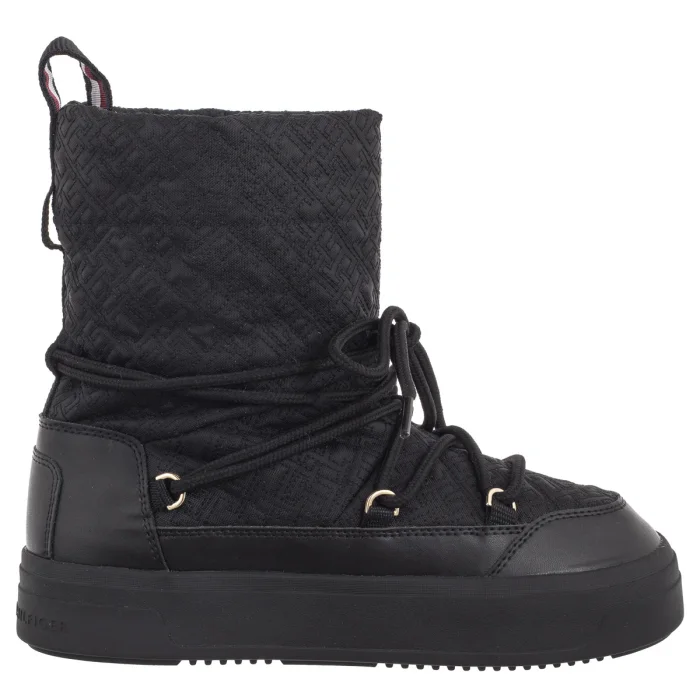 Śniegowce Tommy Hilfiger Lace-Up Monogram Snowboot Black FW0FW08430 BDS – zdjęcie 3