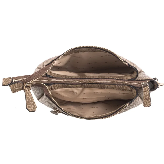 Torebka Listonoszka Guess Noelle Tri Compartment Xbody HWBG78 79120 Latte Logo/Brown – zdjęcie 6