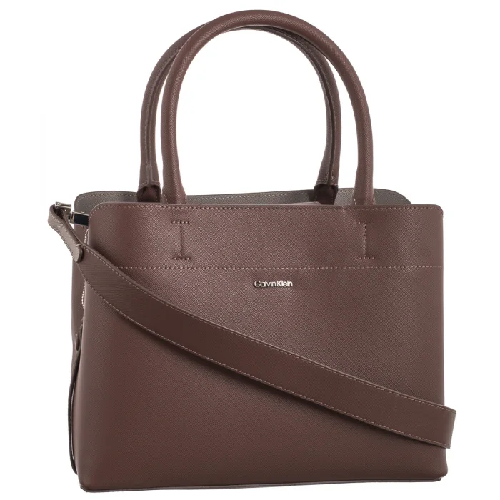 Torebka Calvin Klein CK Business Medium Tote Saffiano Cioccolate Lab/Cinder K60K612572 HJM – zdjęcie 1