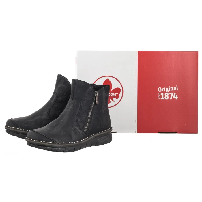 Botki  Rieker Czarne 73357-00 Black – zdjęcie 8