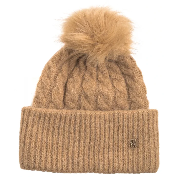 Czapka Tommy Hilfiger TH Timeless Beanie Cable AW0AW16989 AEG – zdjęcie 1