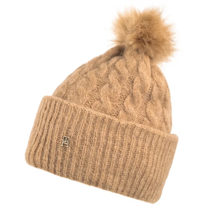 Czapka Tommy Hilfiger TH Timeless Beanie Cable AW0AW16989 AEG – zdjęcie 2