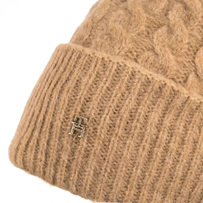 Czapka Tommy Hilfiger TH Timeless Beanie Cable AW0AW16989 AEG – zdjęcie 3