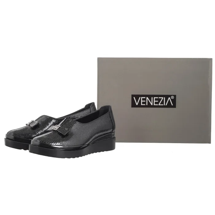 Mokasyny Venezia Czarne B011CRBLOBM043 – zdjęcie 8