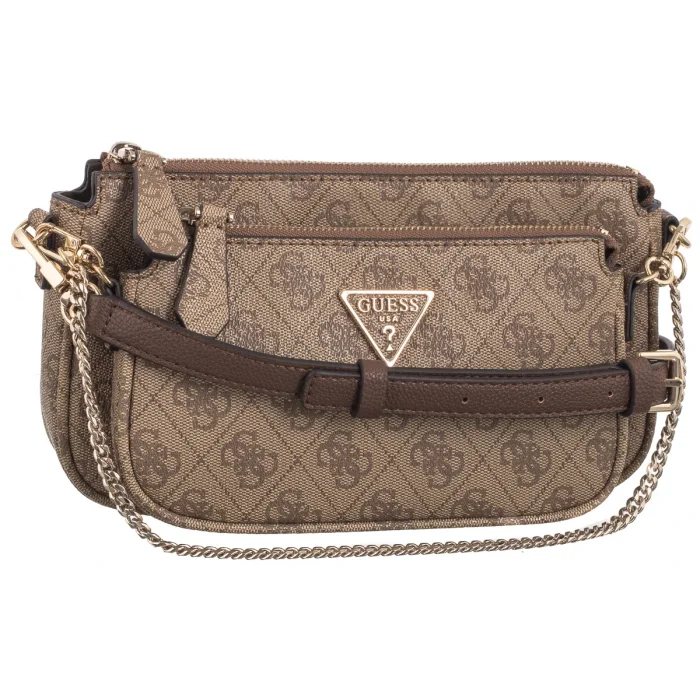 Torebka Listonoszka Guess Noelle Dbl Pouch Crossbody HWZG78 79710 Latte Logo/Brown – zdjęcie 1