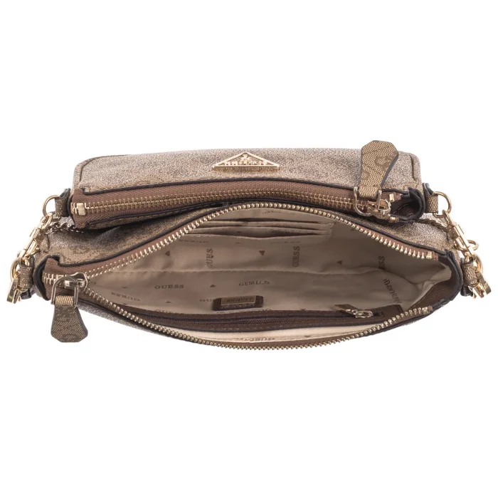 Torebka Listonoszka Guess Noelle Dbl Pouch Crossbody HWZG78 79710 Latte Logo/Brown – zdjęcie 5
