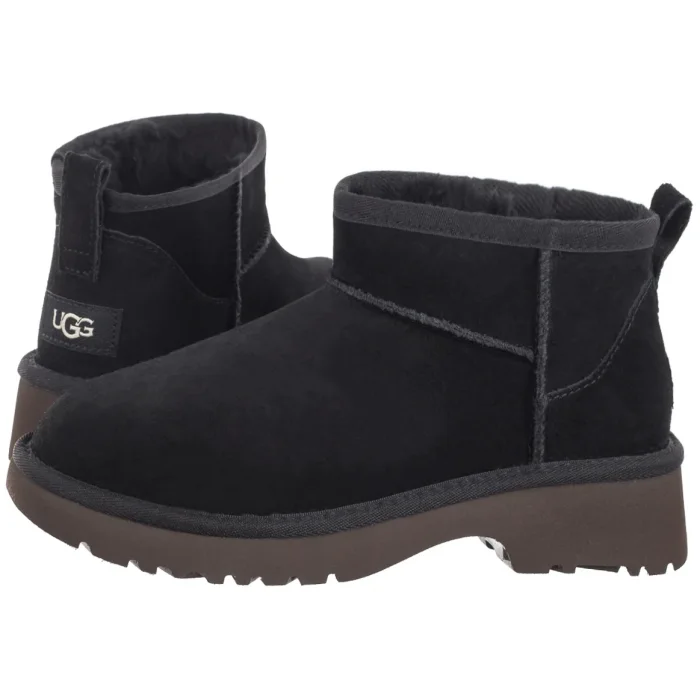 Śniegowce UGG Kids Classic Ultra Mini New Heights 1157732K BLK – zdjęcie 1