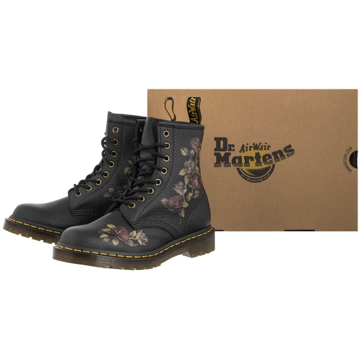 Glany Dr. Martens 1460 Decayed Roses Classic Tumbled Nappa Black 32070001 – zdjęcie 8