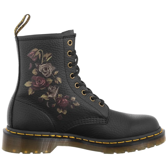 Glany Dr. Martens 1460 Decayed Roses Classic Tumbled Nappa Black 32070001 – zdjęcie 3