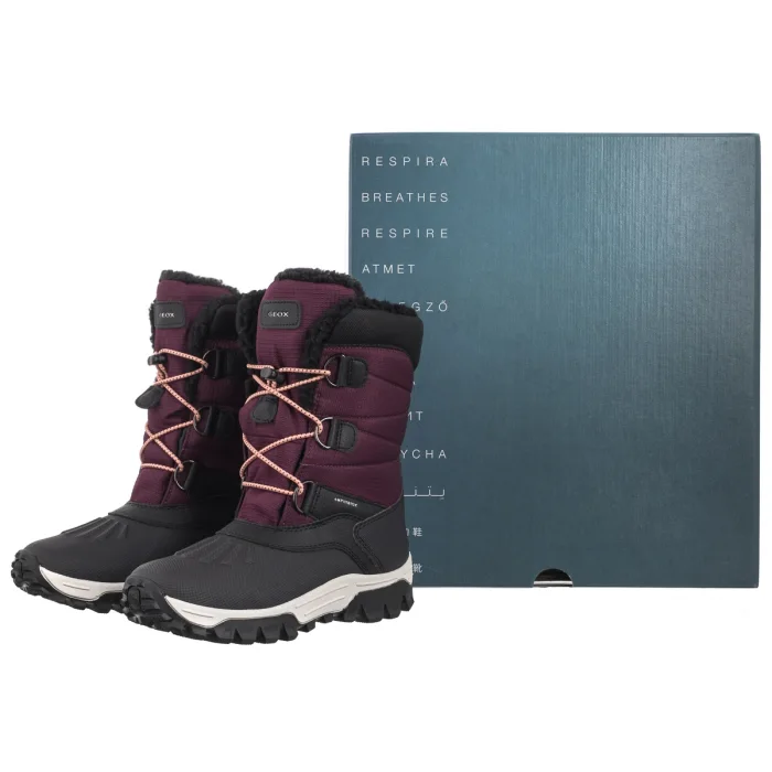Śniegowce Geox J Himalaya G.B Abx A - Nyl+Dbk Bordeaux/Black J46FTA 0FU50 C0044 – zdjęcie 8
