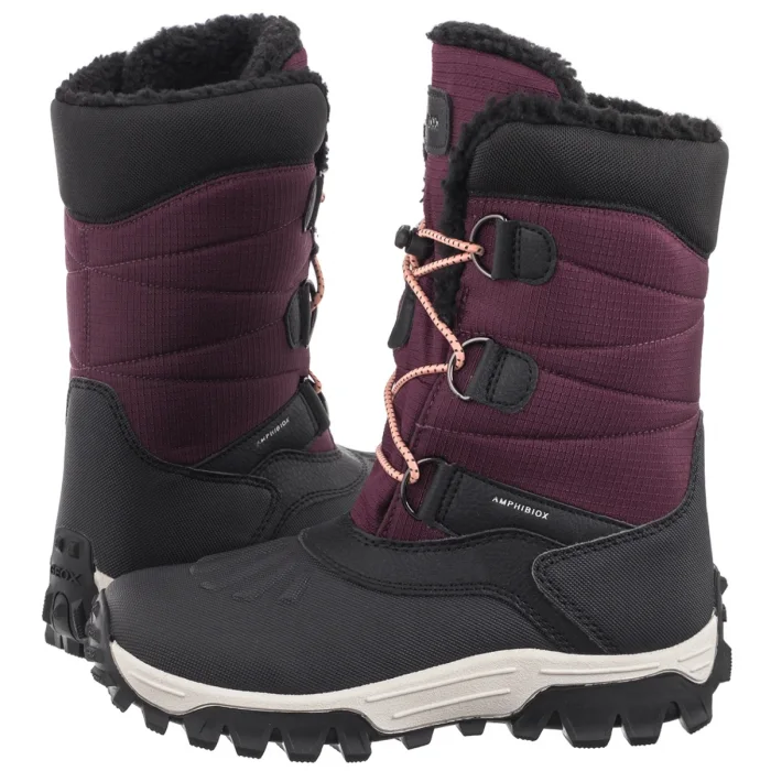 Śniegowce Geox J Himalaya G.B Abx A - Nyl+Dbk Bordeaux/Black J46FTA 0FU50 C0044 – zdjęcie 1