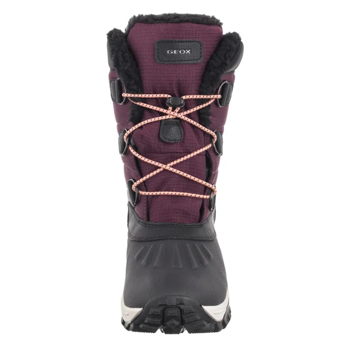 Śniegowce Geox J Himalaya G.B Abx A - Nyl+Dbk Bordeaux/Black J46FTA 0FU50 C0044 – zdjęcie 4