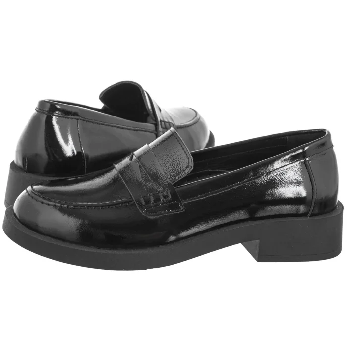 Mokasyny Venezia Czarne Lakierowane B009PABLOBM046 – zdjęcie 1