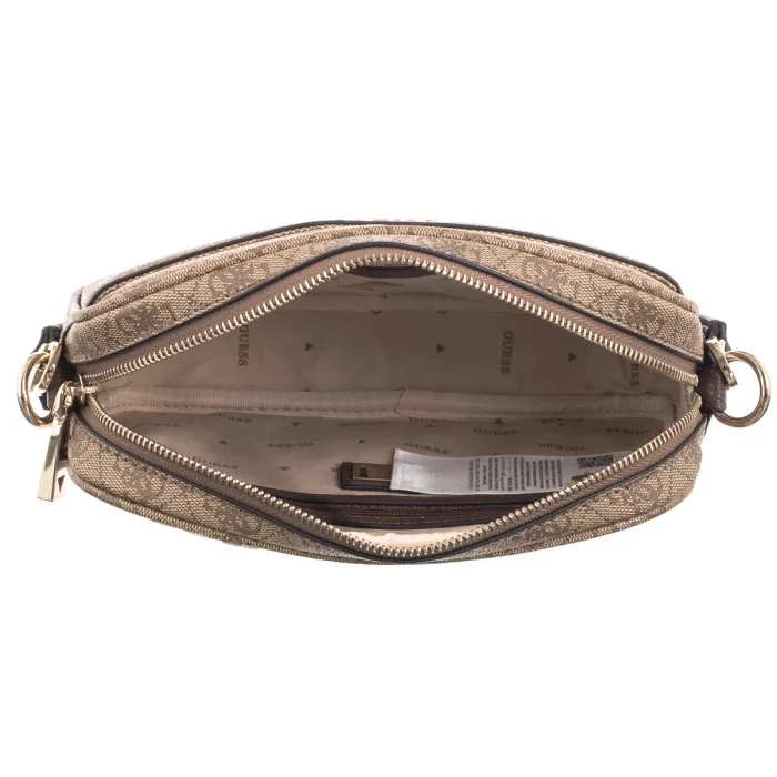 Torebka Listonoszka Guess Vikky II Camera Crossbody HWSG93 18140 Latte Logo/Brown – zdjęcie 6