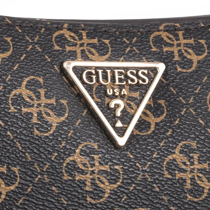 Torebka Guess Eco Erica Top Zip Shoulder Bag HWEQG9 51018 Brown Logo – zdjęcie 4
