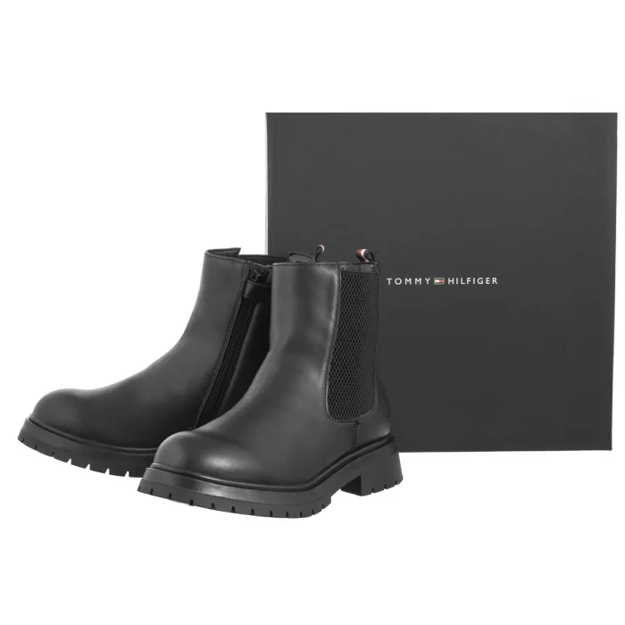 Botki Tommy Hilfiger Chelsea Boot Black T3A5-33570-1351999 – zdjęcie 8