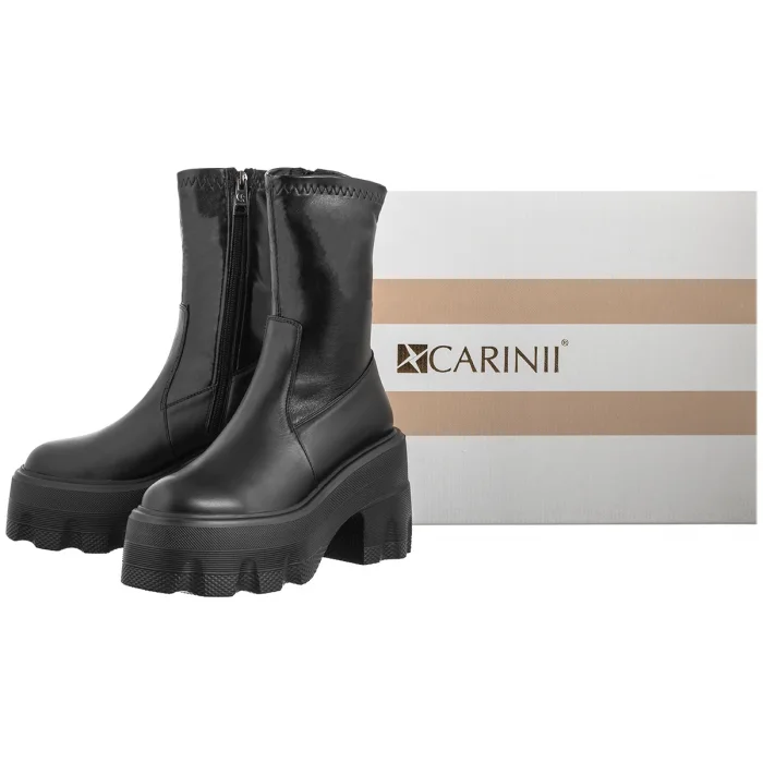 Botki Carinii Czarne B9903___-E50-000-000-G67 – zdjęcie 7