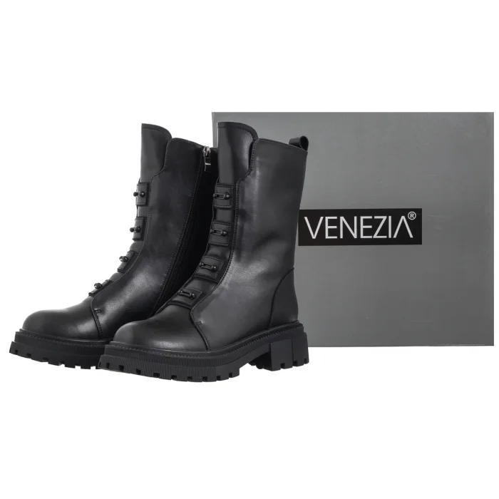 Workery Venezia Czarne G032LEBLOBB006 – zdjęcie 8