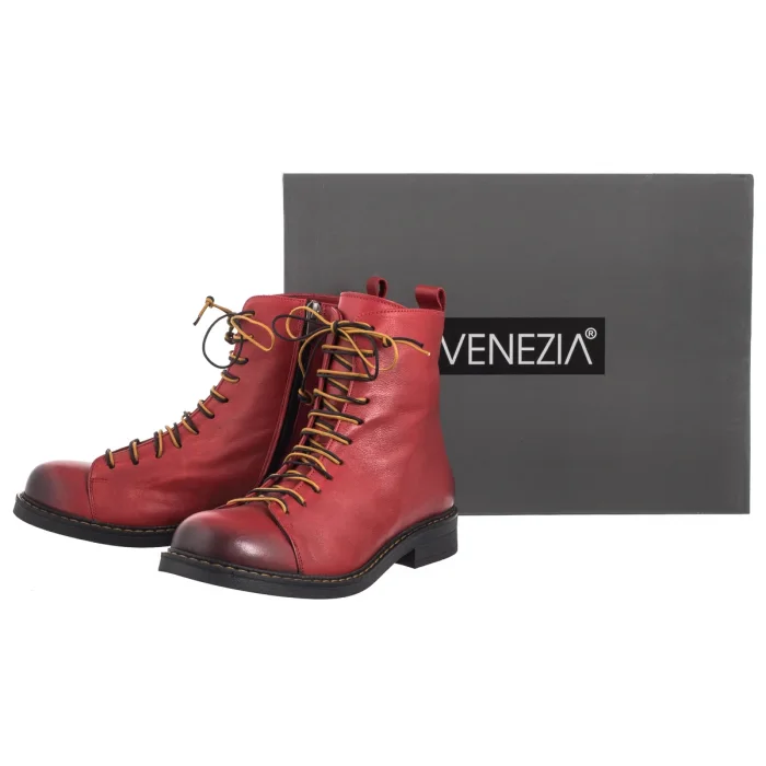 Trzewiki Venezia Czerwone M011LEREOBB058 – zdjęcie 8