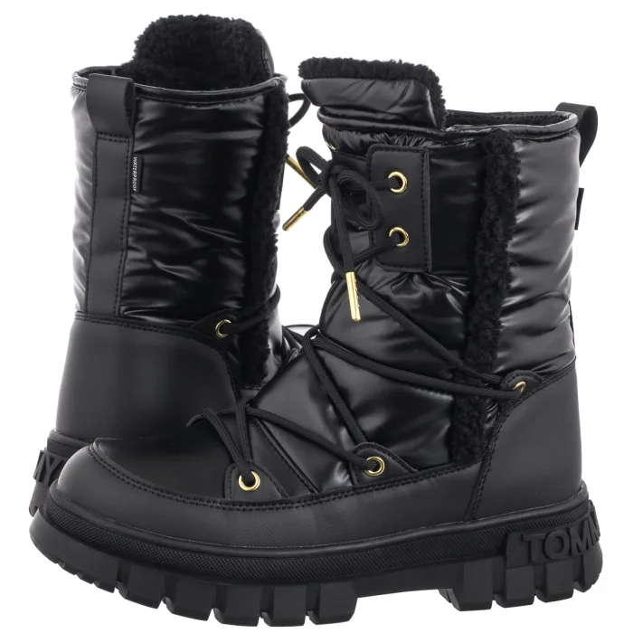 Śniegowce Tommy Hilfiger Fur Boot Black T3A5-33610-1695999 – zdjęcie 1