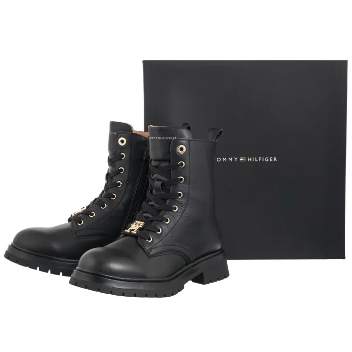 Workery Tommy Hilfiger Lace-Up Bootie Black T3A5-33568-0092999 – zdjęcie 8