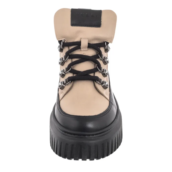 Sneakersy Nessi Czarne+Beżowe 24666 – zdjęcie 4