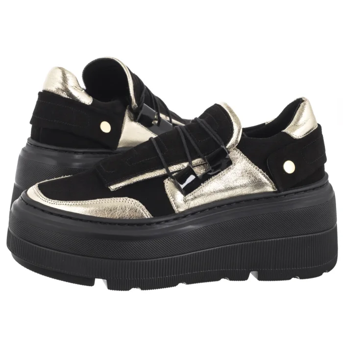 Półbuty Nepeke Selva Black/Gold – zdjęcie 1