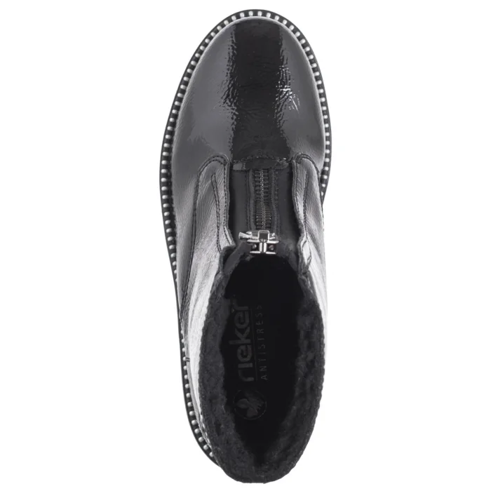 Botki Rieker Czarne Lakierowane Y3351-00 Black – zdjęcie 6