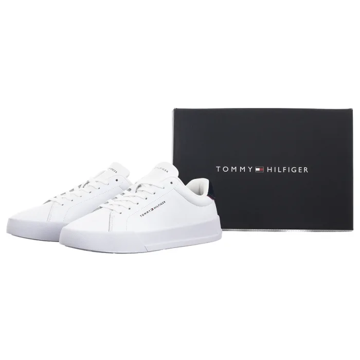 Sneakersy Tommy Hilfiger TH Court Lth Detail Ess White/Desert Sky FM0FM05367 0LD – zdjęcie 9