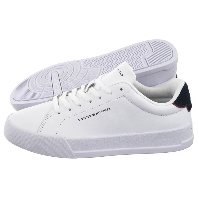 Sneakersy Tommy Hilfiger TH Court Lth Detail Ess White/Desert Sky FM0FM05367 0LD – zdjęcie 1