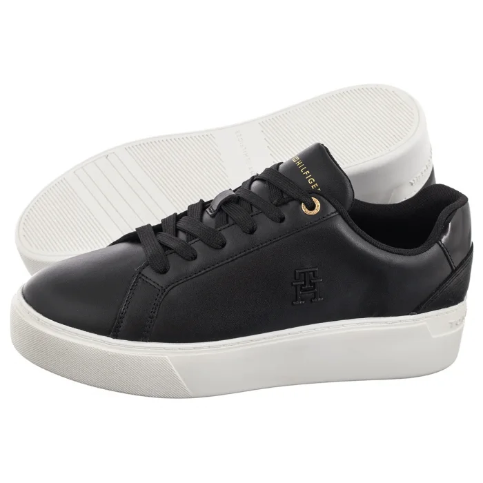 Sneakersy Tommy Hilfiger TH Platform Court Sneaker Black FW0FW08614 BDS – zdjęcie 1