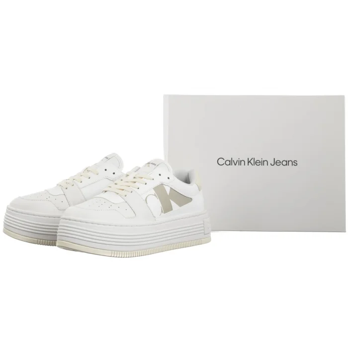 Sneakersy Calvin Klein Bold Flatf Low Laceup Mix Nbs BrightWhite/Creamy White YW0YW01641 0LD – zdjęcie 9
