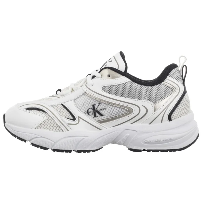 Buty Sportowe Calvin Klein Retro Tennis Mesh Ml Bright White/Black YW0YW01807 01W – zdjęcie 2
