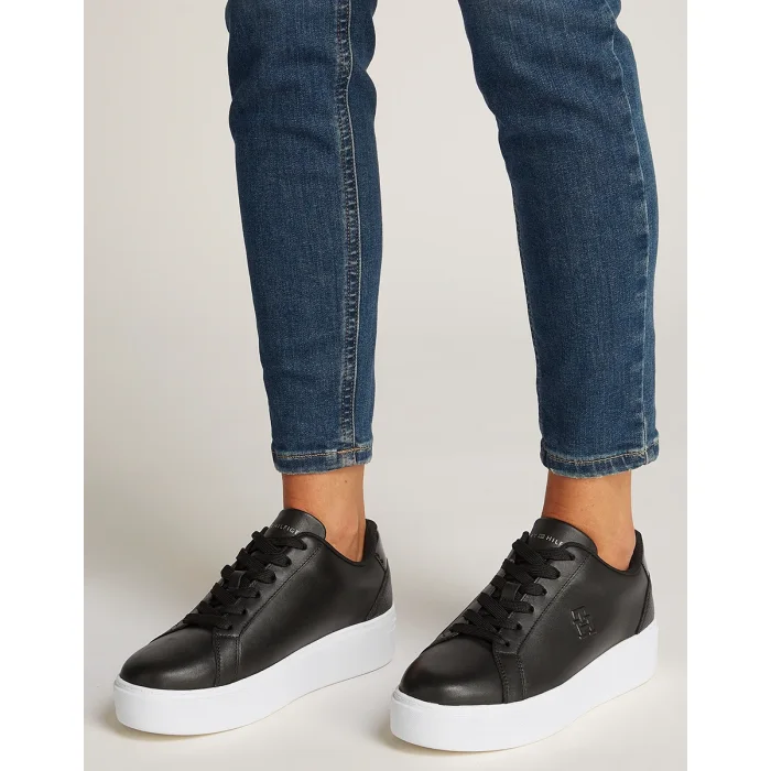 Sneakersy Tommy Hilfiger TH Platform Court Sneaker Black FW0FW08614 BDS – zdjęcie 2