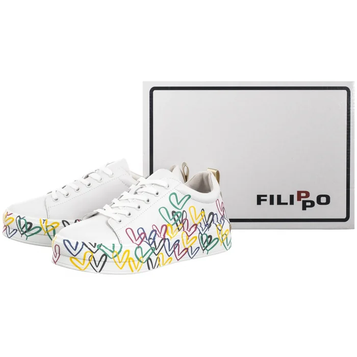 Półbuty Filippo Białe/Multikolor DP3533/24 WH MLT – zdjęcie 8