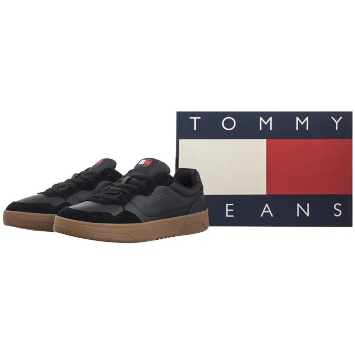 Sneakersy Tommy Hilfiger Tjm Cupsole Leather Mix Black EM0EM01566 BDS – zdjęcie 9