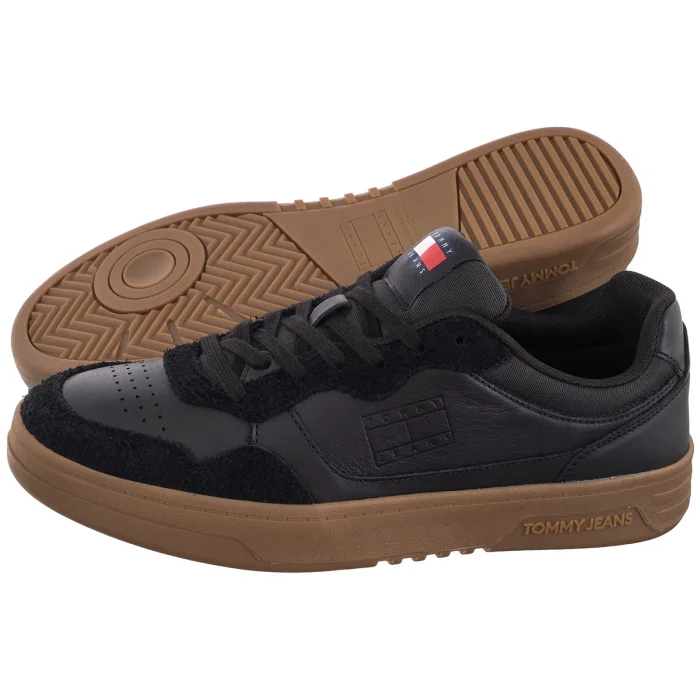 Sneakersy Tommy Hilfiger Tjm Cupsole Leather Mix Black EM0EM01566 BDS – zdjęcie 1