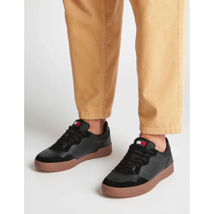 Sneakersy Tommy Hilfiger Tjm Cupsole Leather Mix Black EM0EM01566 BDS – zdjęcie 2