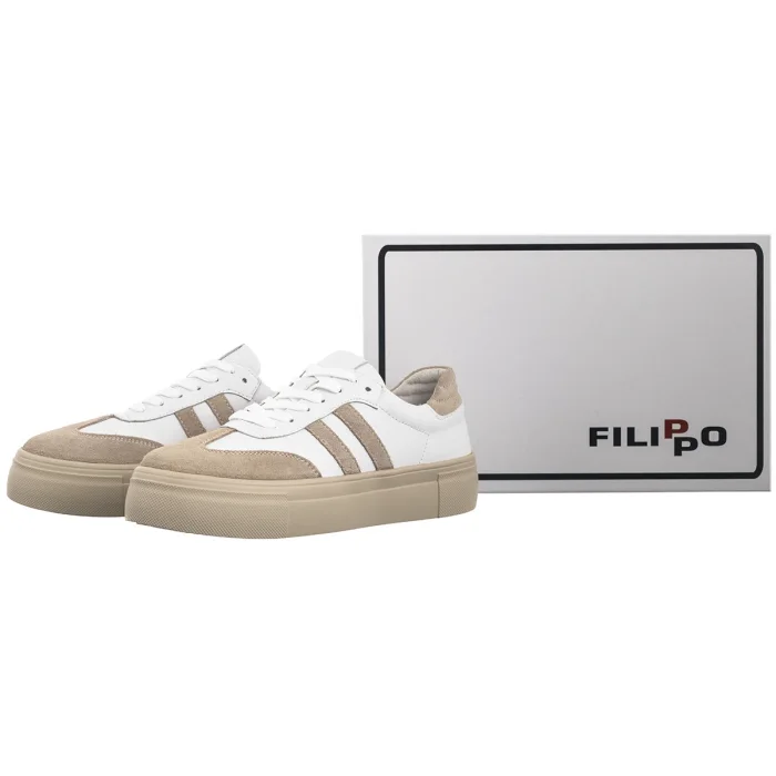 Sneakersy Filippo Białe/Beżowe DP6841/25 WH BE – zdjęcie 8