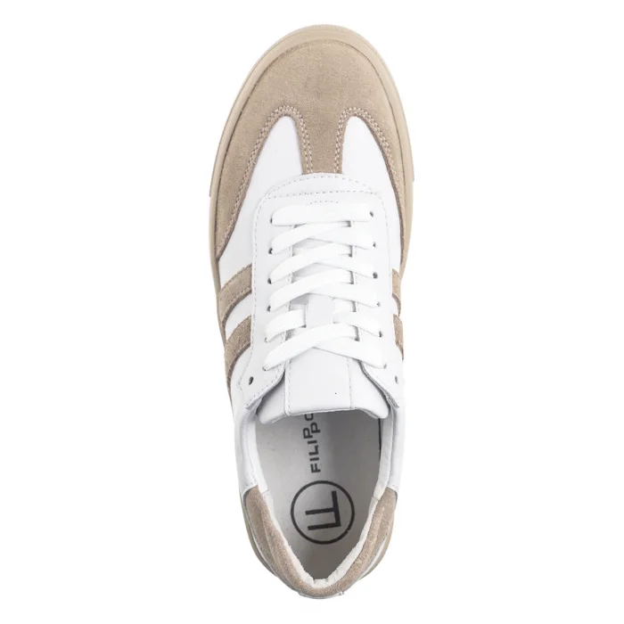 Sneakersy Filippo Białe/Beżowe DP6841/25 WH BE – zdjęcie 6